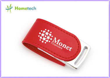 comprare azionamento di cuoio della penna del Usb della copertura di chiavetta USB di cuoio rossa 4GB Nizza con il logo su ordinazione fabbricazione online
