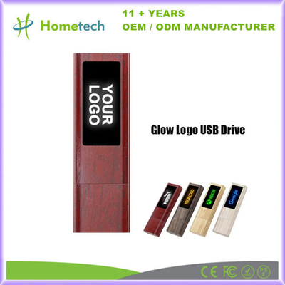 comprare Luminoso USB in legno Flash Drive LED Light Wood Pen Drive USB Memory Stick 8 GB 16 GB 32 GB 64 GB 128 GB fabbricazione online