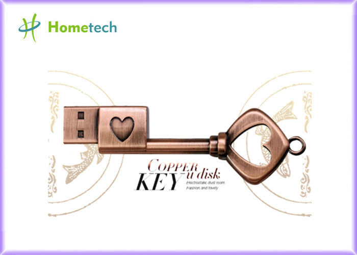 il memory stick di Pendrive di USB 2.0 dell'azionamento dell'istantaneo di chiave del cuore del bronzo del metallo 64GB/32GB guida