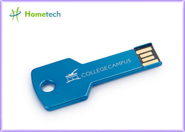 La chiave di verde/blu metallo ha modellato il logo su misura chiavetta USB
