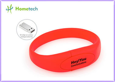 Bastone rosso di memoria flash di polsino di chiavetta USB del braccialetto del silicone