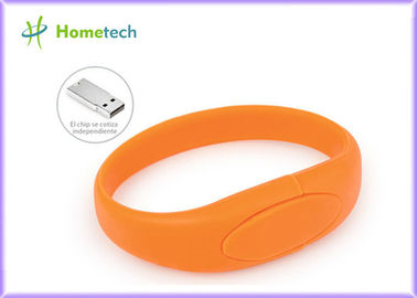 Disco istantaneo del usb del braccialetto di chiavetta USB di polsino del silicone del usb di polsino arancio di memoria flash