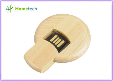 Chiavetta USB di legno di capacità reale di forma rotonda, micro azionamento di legno del pollice
