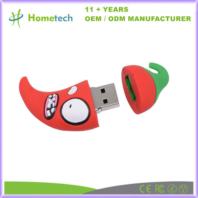PVC Pen Drive della chiavetta USB 8GB 16GB 32GB di Cute Customized del modello del peperoncino/frutta del fumetto