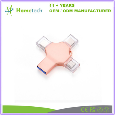 4 in 1 High Speed Otg USB Flash Drive 8Gb 16Gb 32Gb Phone Usb 2.0 3.0 Memory Stick 64Gb 128Gb Tipo C Pendrive Per Iphone
