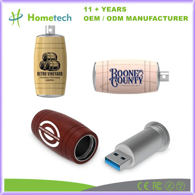 Wood Color USB Flash Drive 8GB-256GB Wine Bucket Shape con Interfaccia USB 2.0/3.0
