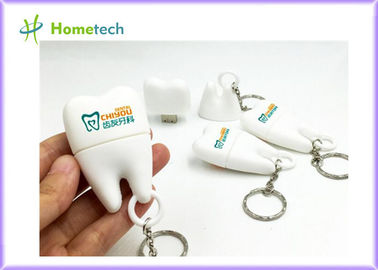 Chiavetta USB su misura forma dei denti del PVC con 1GB~128GB capacità, colore bianco