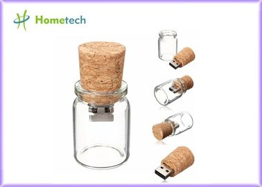 Chiavetta USB di legno 2,0 del vetro da bottiglia per gli omaggi 4GB 8GB di nozze