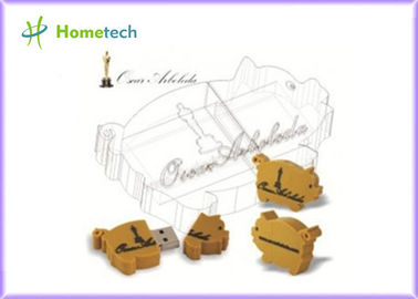 Chiavetta USB gialla materiale sveglia innovatrice del maiale del PVC di abitudine 256MB-128GB di progettazione