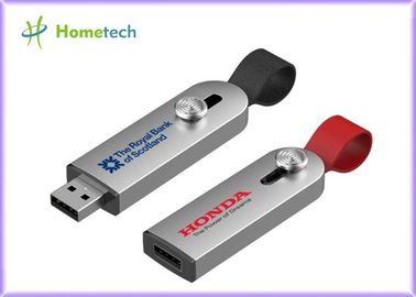 Ente completo del metallo del metallo dell'incisione laser esecutiva della chiavetta USB con cavo di cuoio