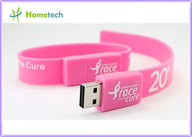 Memoria di USB Flash rosa dei braccialetti del silicio della chiavetta USB di polsino del silicio, multi memory stick del braccialetto di USB 2.0 di colore
