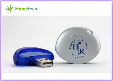 Chiavetta USB del regalo della società, memoria di plastica di USB con il logo, colore economico del blu dell'azionamento della penna 512MB