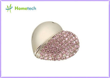 Regali di nozze di cristallo rosa del fow del pendente 4GB 8GB di USB della chiavetta USB del Usb 2,0 del cuore di amore