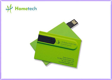 Dispositivo di archiviazione verde di USB 2.0 della carta di credito, azionamenti su ordinazione del pollice
