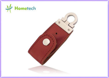 Catena chiave di cuoio del disco dell'USB Flash di USB 2.0, bastone del pollice di USB dell'azionamento della penna di memoria flash