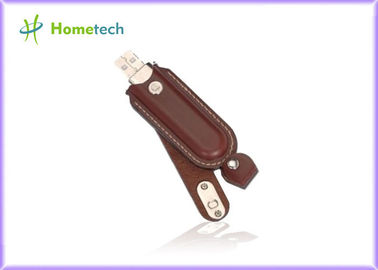 USB 2.0 16GB del disco di USB Flash del cuoio di Brown di capacità elevata per lo studente