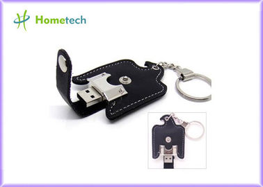 Memory stick del disco di USB Flash del cuoio del nero di USB 2.0 della catena chiave 8GB