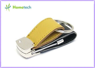 Viaggiatore arancio di parola d'ordine di chiave USB del disco di USB Flash del cuoio dell'alto grado