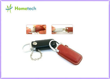 Il disco di USB Flash del cuoio della catena chiave, il pollice su ordinazione 4GB/8GB guida