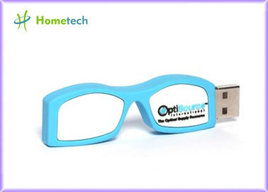 Chiavetta USB di gomma 32GB blu del fumetto di vetro svegli personale