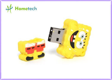 Trasferimento di file giallo di rettangolo di chiavetta USB del fumetto di SpongeBob