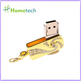 Catena chiave rotatoria 8gb 16gb dell'acciaio inossidabile dell'oro del memory stick dell'azionamento della penna di Pendrive 32gb