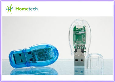 Chiavetta USB di plastica trasparente del campione libero per i regali con il FCC, CE, ROSH