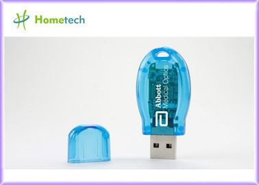 L'USB Flash di plastica trasparente di COLORE BLU promozionale guida, bastoni di USB