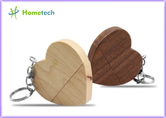 Chiavetta USB calda promozionale di legno ecologica di legno di Walnu dei regali di Heart Shaped 5-15MB/S 8GB Company