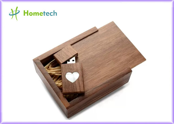 La chiavetta USB di legno FAT32 L'USB 2.0/3,0 16GB viene in scatola di legno di forme rettangolari